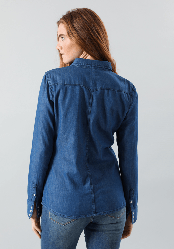 Camisa Mujer Shirt Wrw Western Dark Indigo