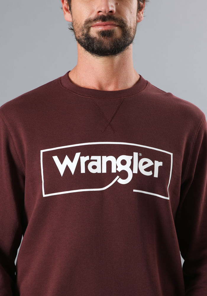 Polerón Hombre Frame Logo Crew Bordeaux