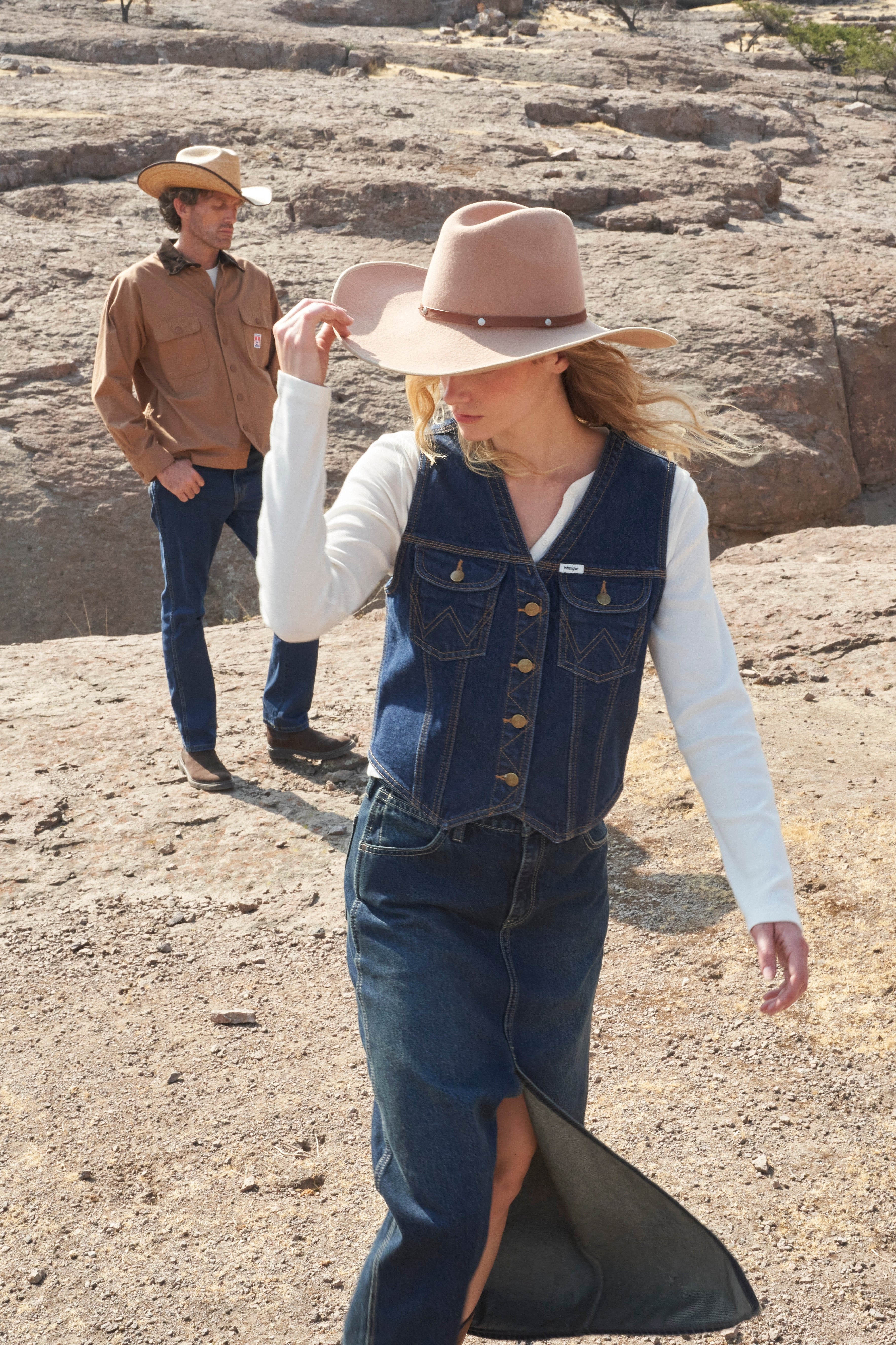 Chaqueta Mujer Vest Denim Regular Raw