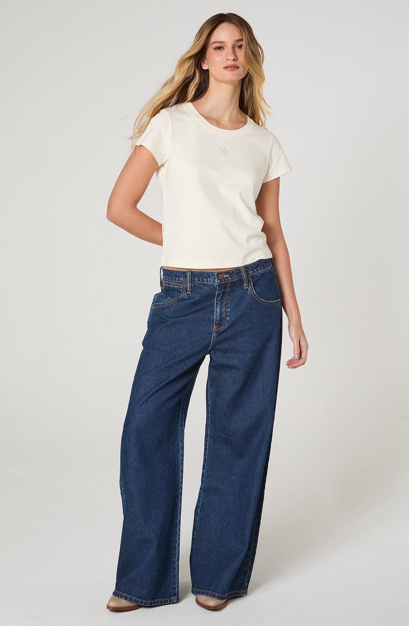 Jeans Mujer Ultra Barrel Barrel 100% Cotton Azul Medio