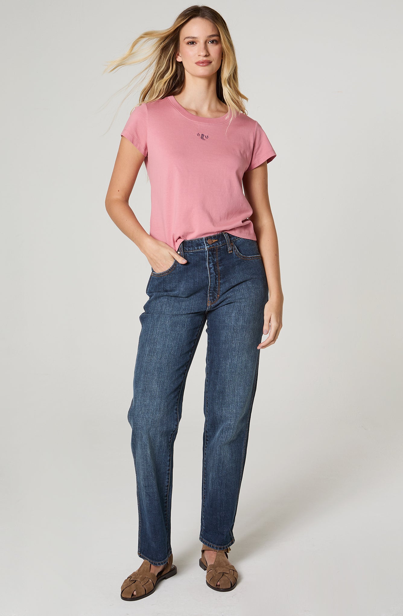 Jeans Mujer Sunset Regular Straight Azul