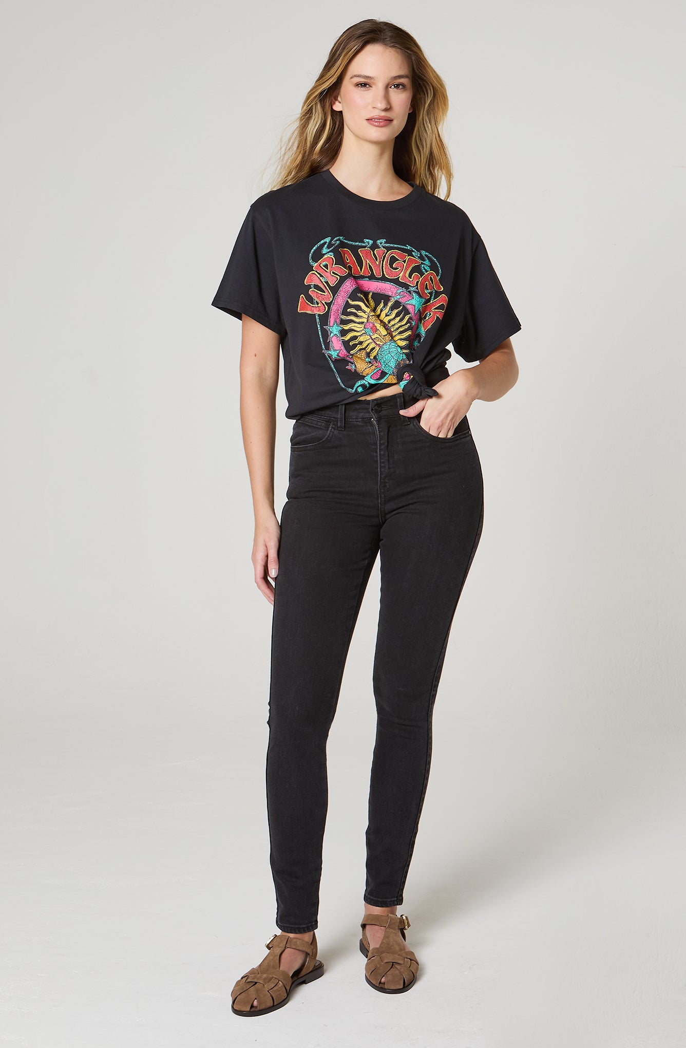 Jeans Mujer Tiro Alto Skinny Black Wash