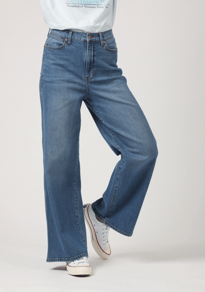 Jeans Mujer Tiro Alto Worldwide Flare Fit Ranch Blue