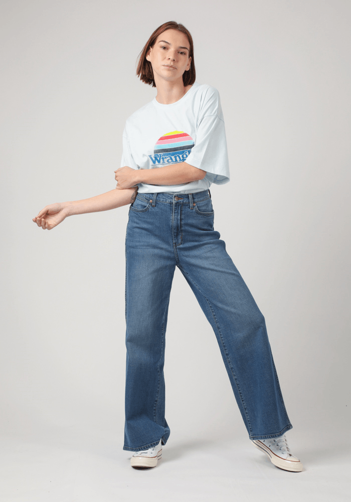 Jeans Mujer Tiro Alto Worldwide Flare Fit Ranch Blue