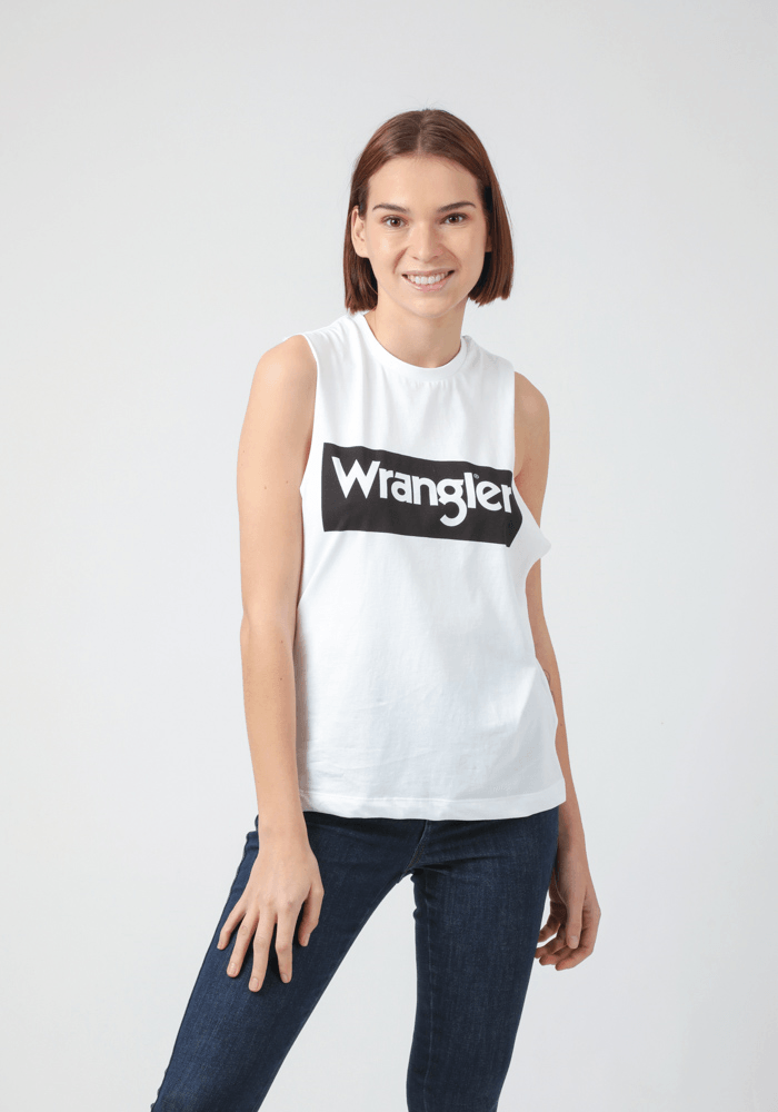 Polera Sleeveless Logo Tee Off White