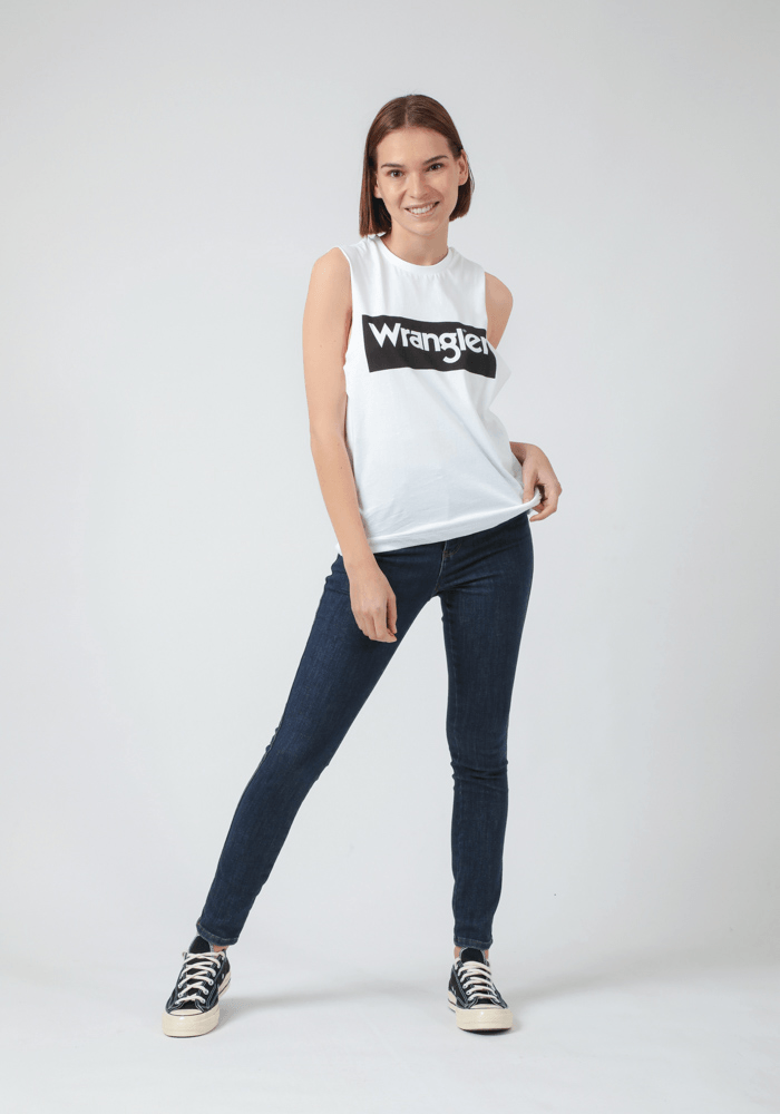 Polera Sleeveless Logo Tee Off White