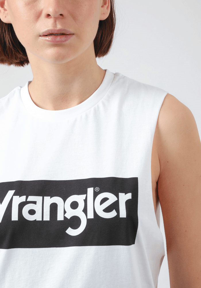 Polera Sleeveless Logo Tee Off White