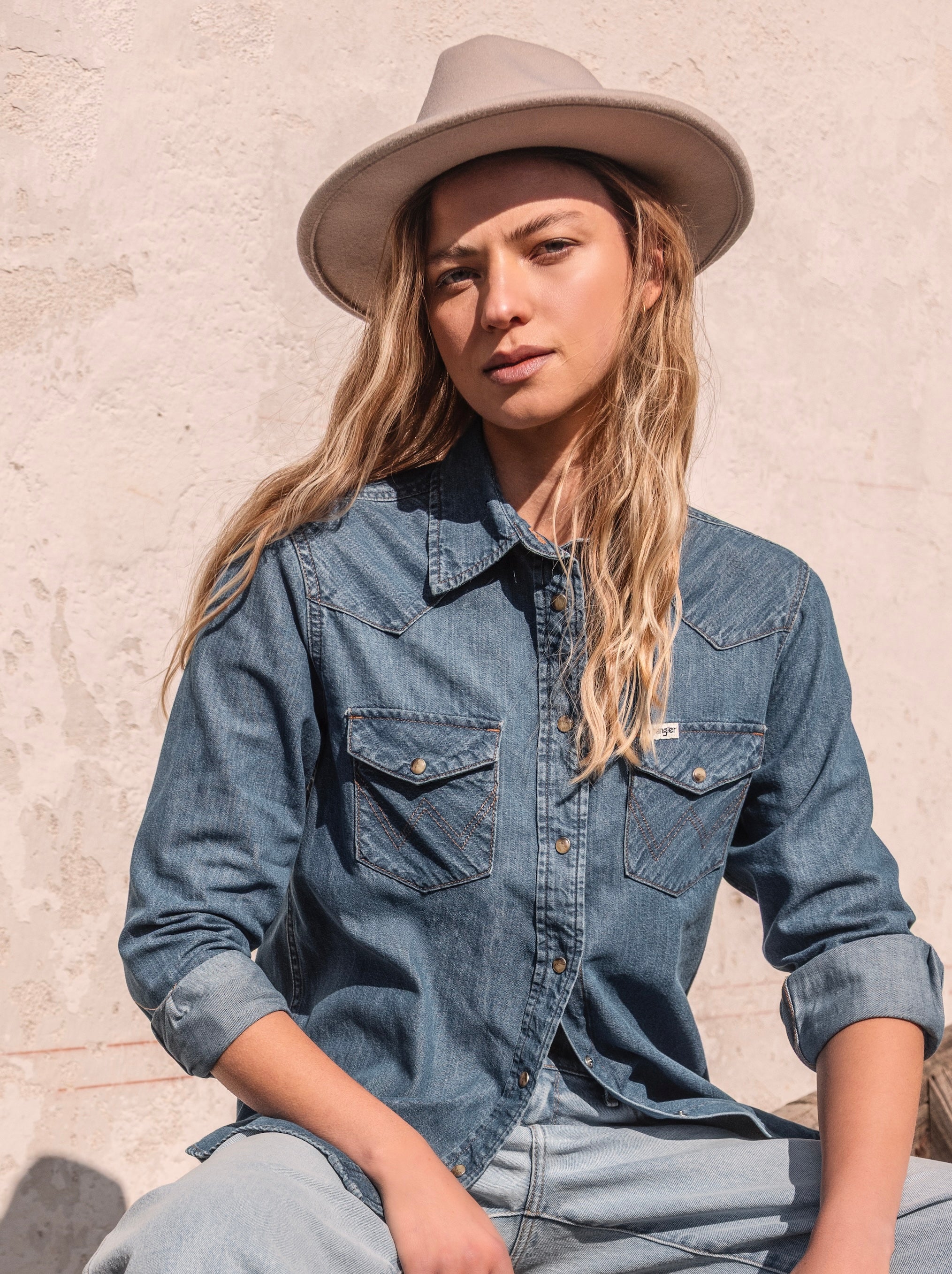 Camisa Mujer Denim Ml Mid