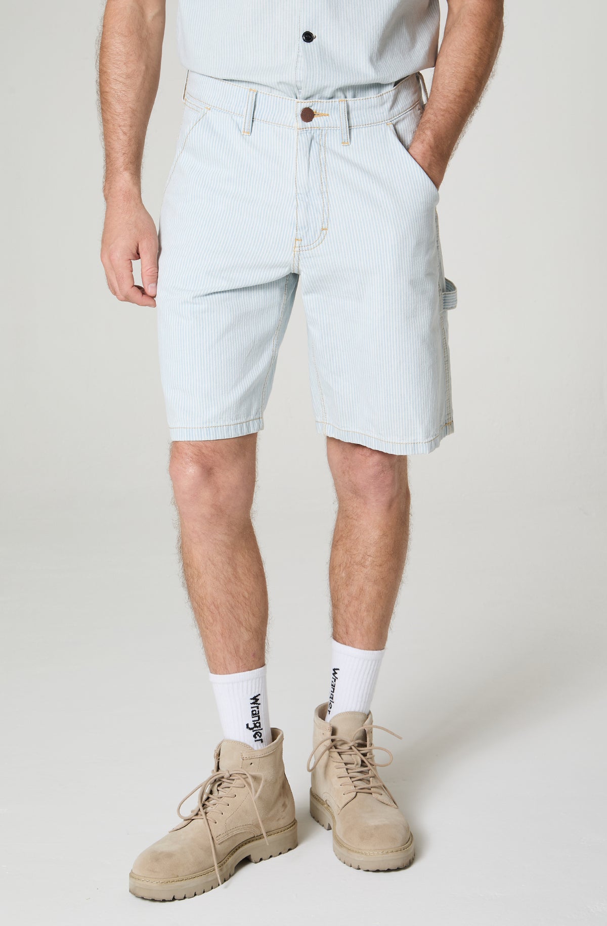 Short Hombre Relax Utility Celeste C/Rayas