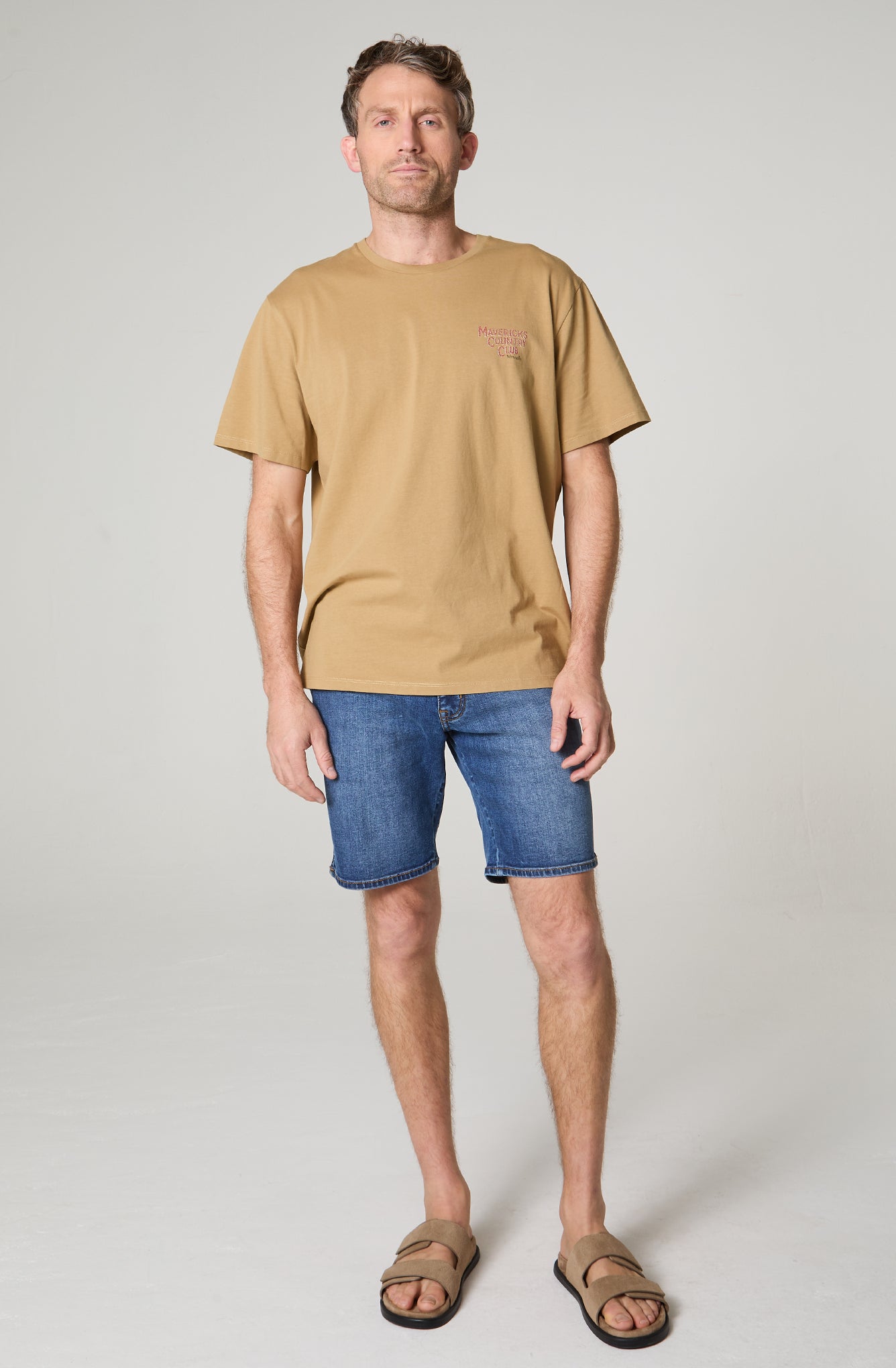 Polera Hombre Print Regular Fit Beige