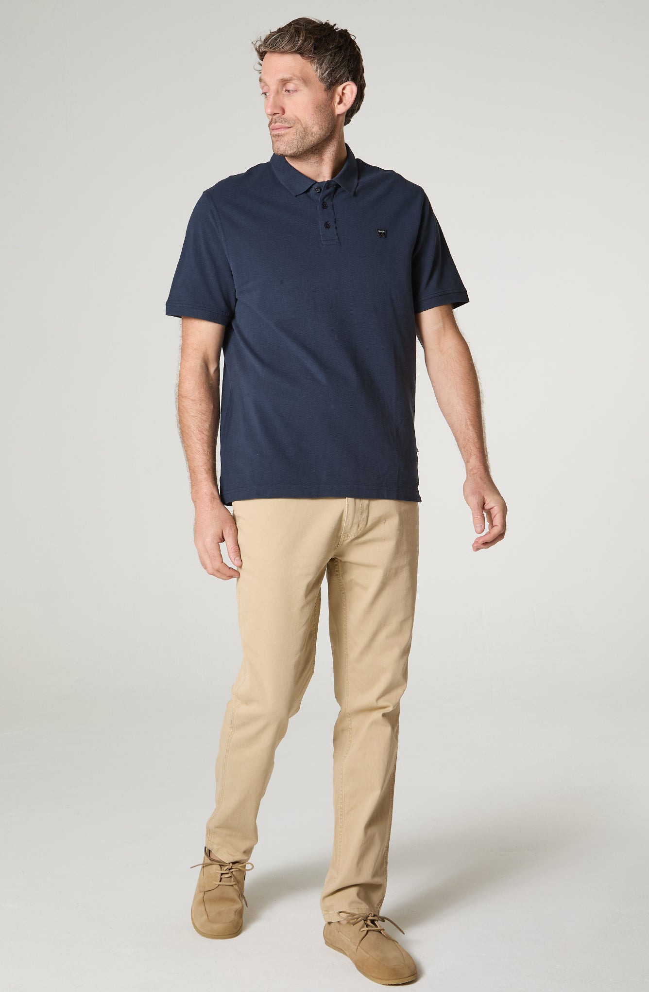 Polera Hombre Piqué M/C Regular Fit Azul