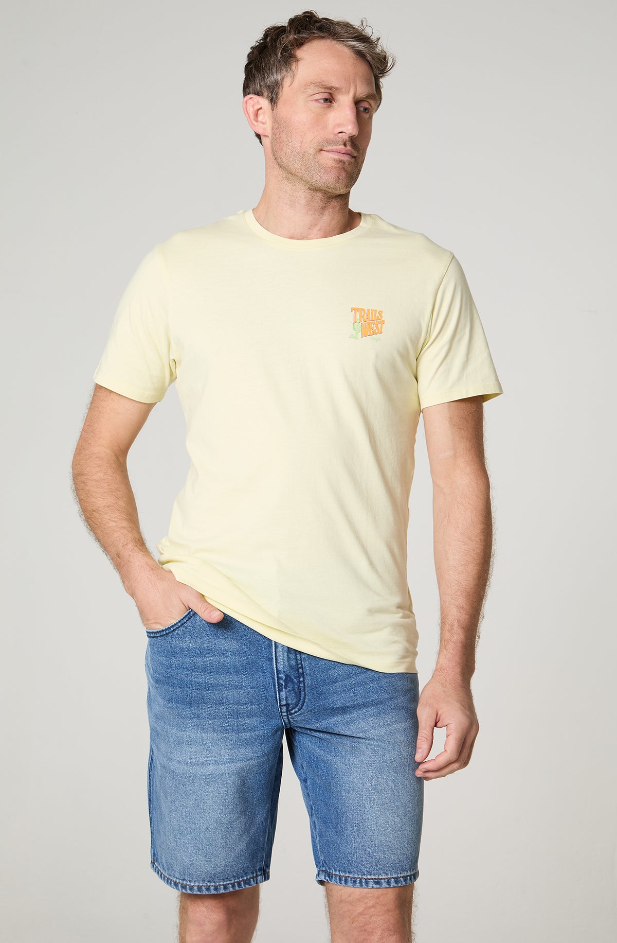 Polera Hombre Cuello Redondo Manga Corta Amarillo