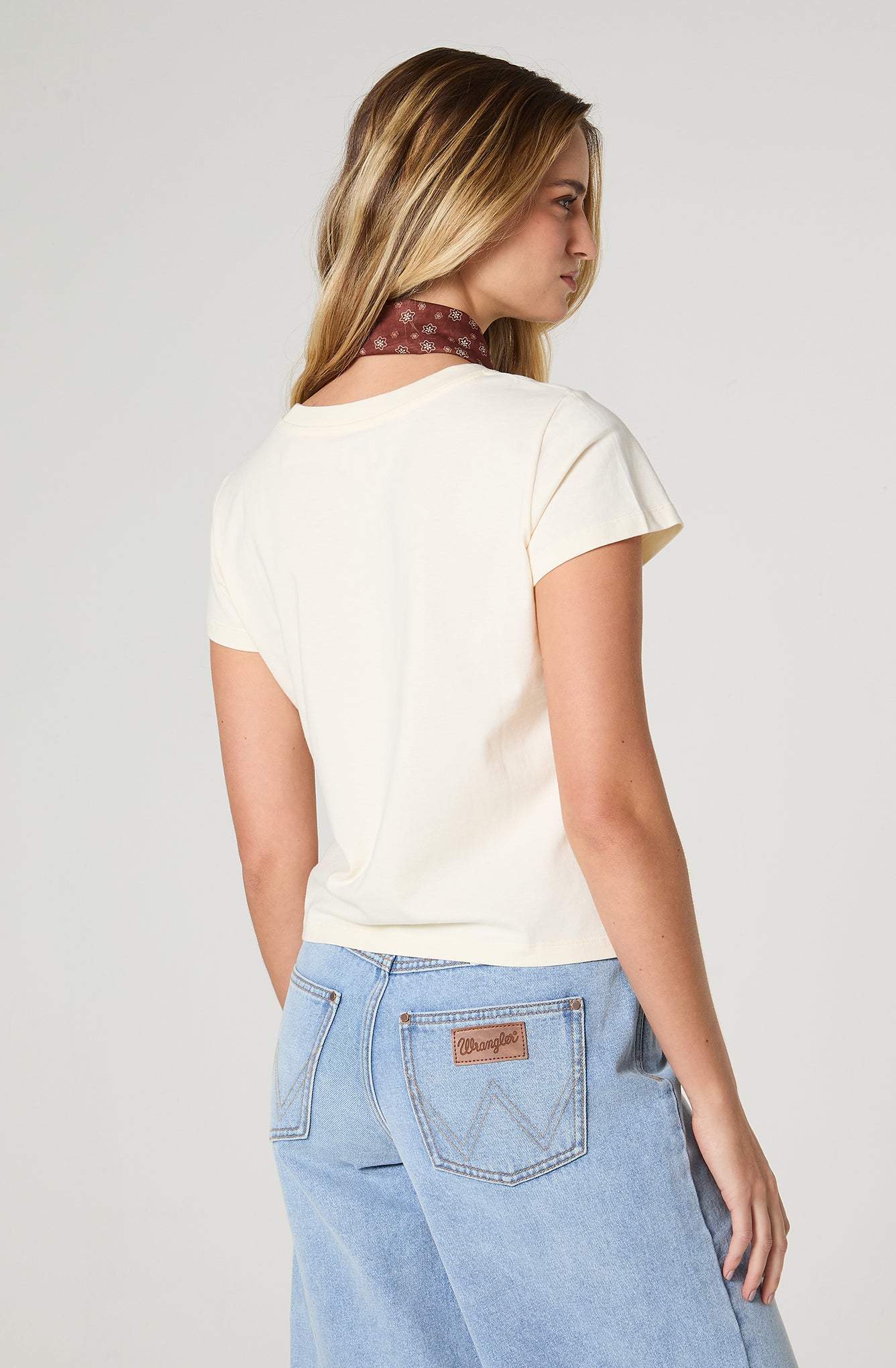 Polera Mujer Crop Manga Corta Regular Fit 100% Cotton Blanco