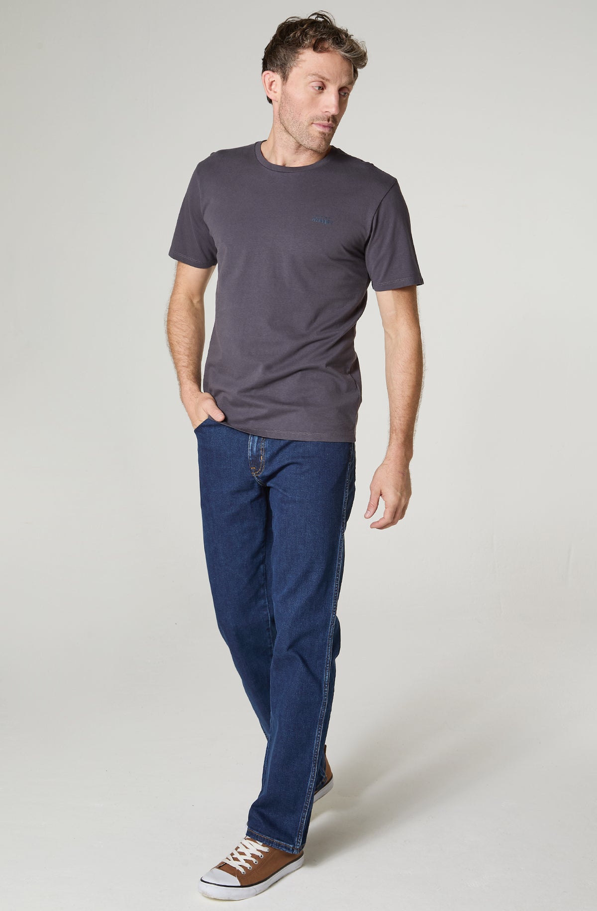Polera Hombre Cuello Redondo Manga Corta Azul