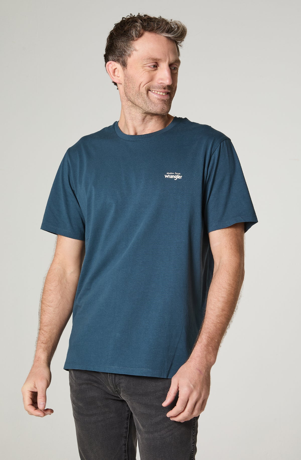 Polera Hombre Cuello Redondo Manga Corta Azul