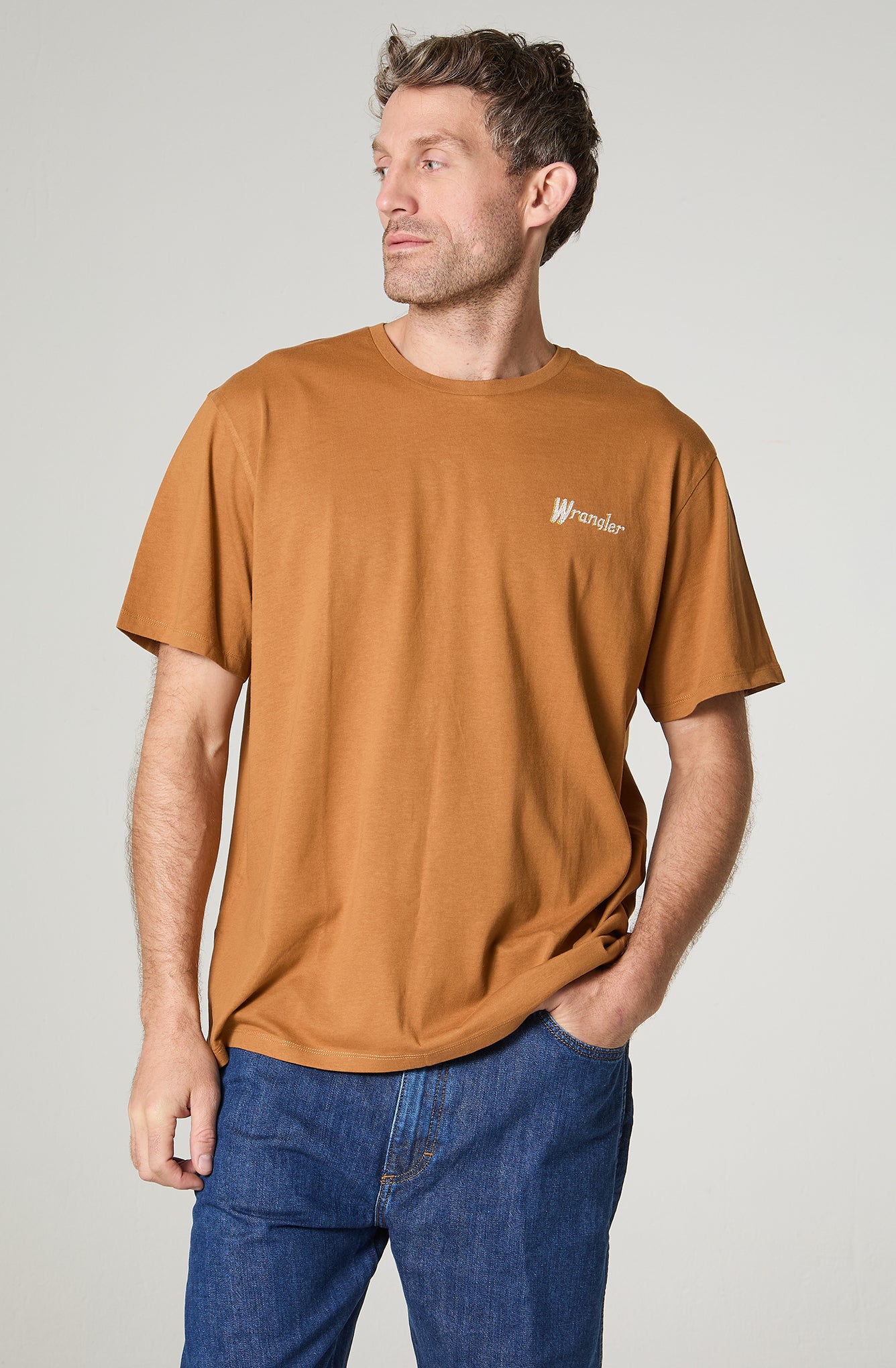 Polera Hombre Patch Café Claro