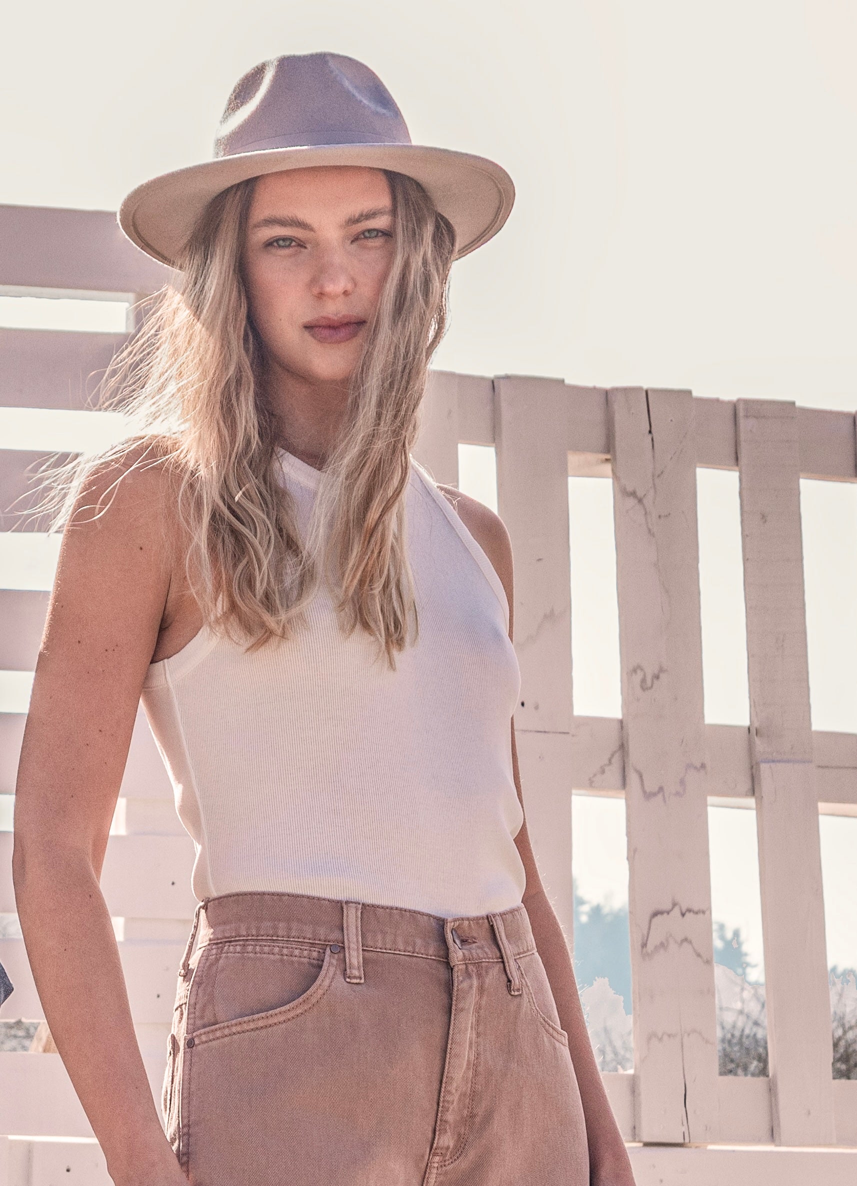 Polera Mujer Ringer Tank White
