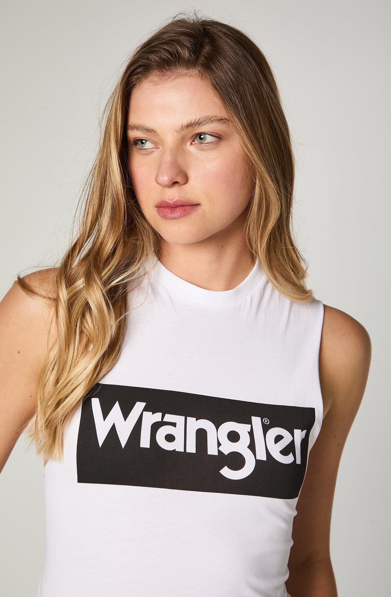 Polera Sleeveless Logo Tee Off White
