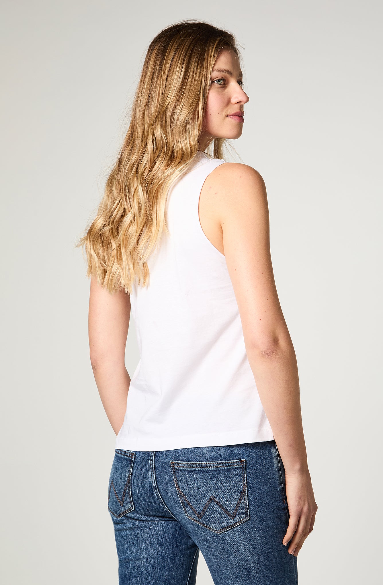 Polera Mujer Denim Kiss White