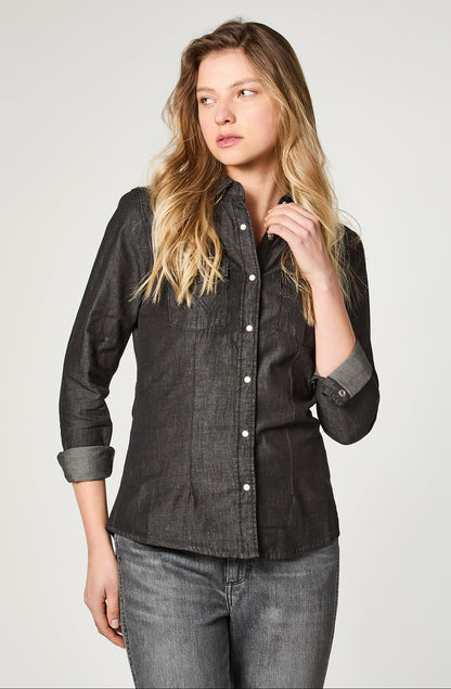Camisa Mujer Shirt Wrw Western Grey Ace