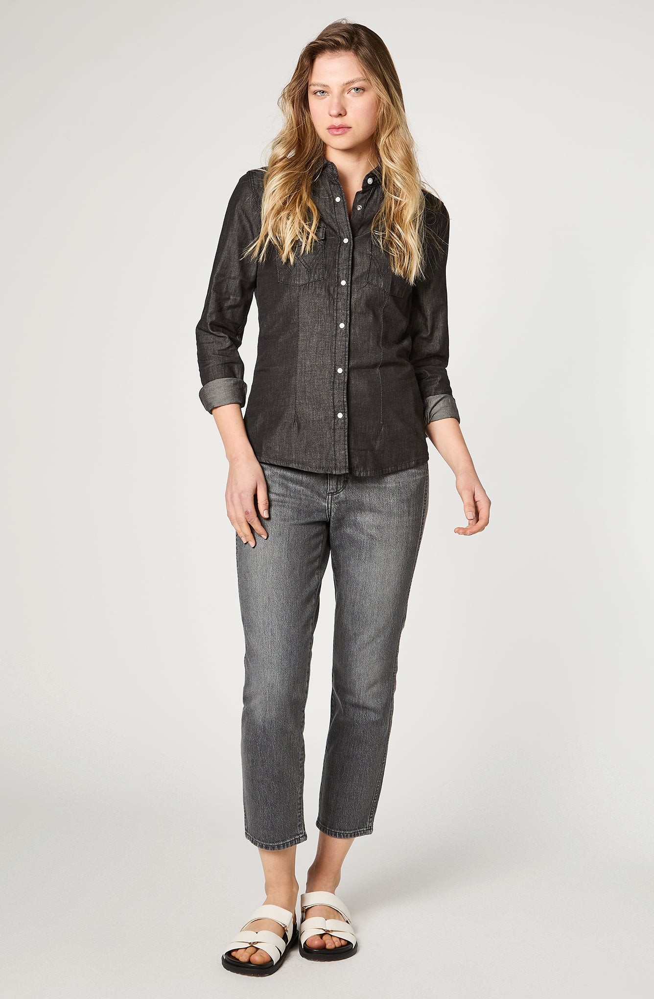 Camisa Mujer Shirt Wrw Western Grey Ace