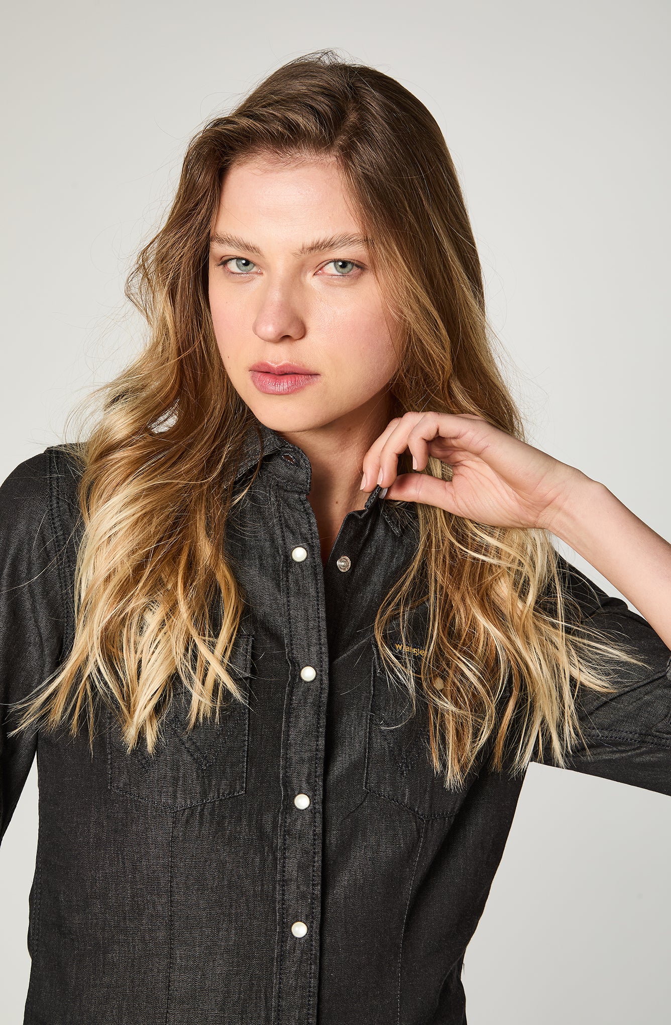 Camisa Mujer Shirt Wrw Western Grey Ace