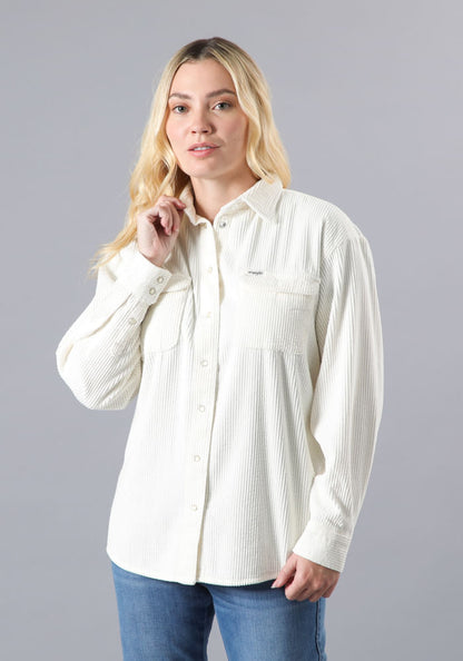 Camisa Mujer Corduroy Shirt Whisper White