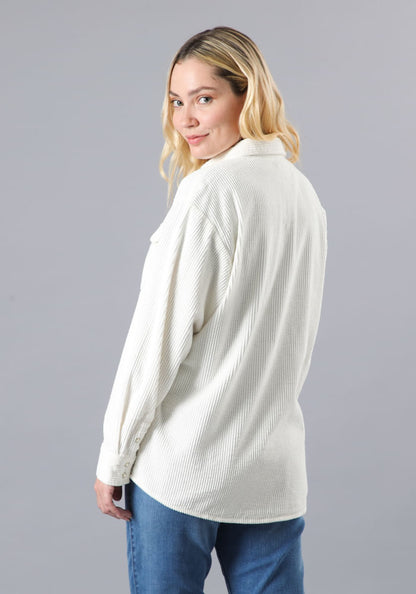 Camisa Mujer Corduroy Shirt Whisper White