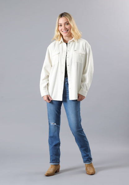 Camisa Mujer Corduroy Shirt Whisper White