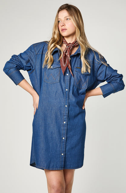 Vestido Western Denim Dress Dark