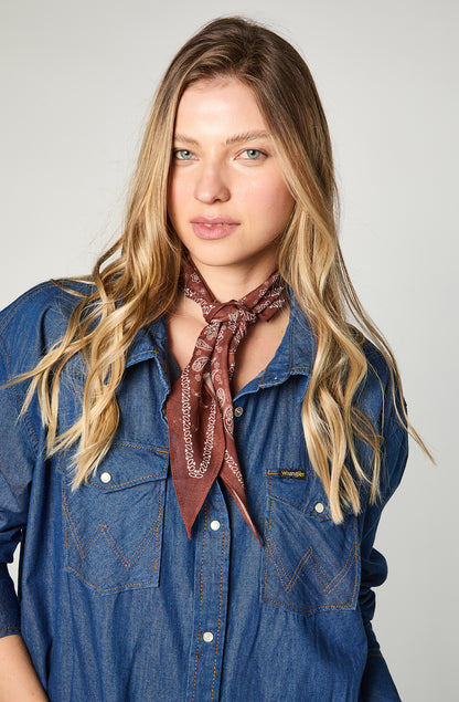 Vestido Western Denim Dress Dark