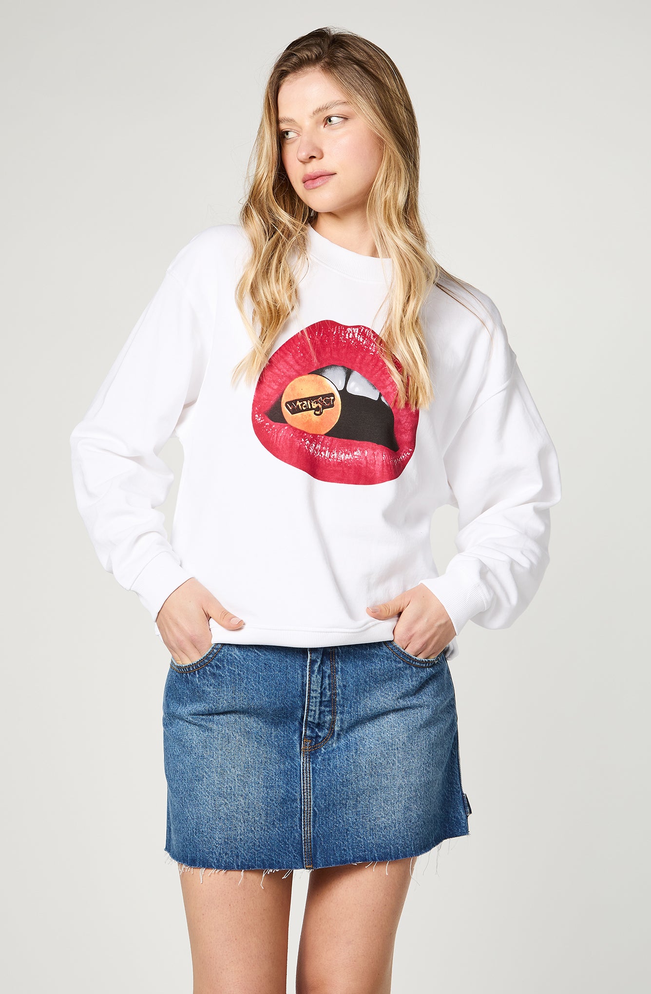 Polerón Retro Sweat Lips White