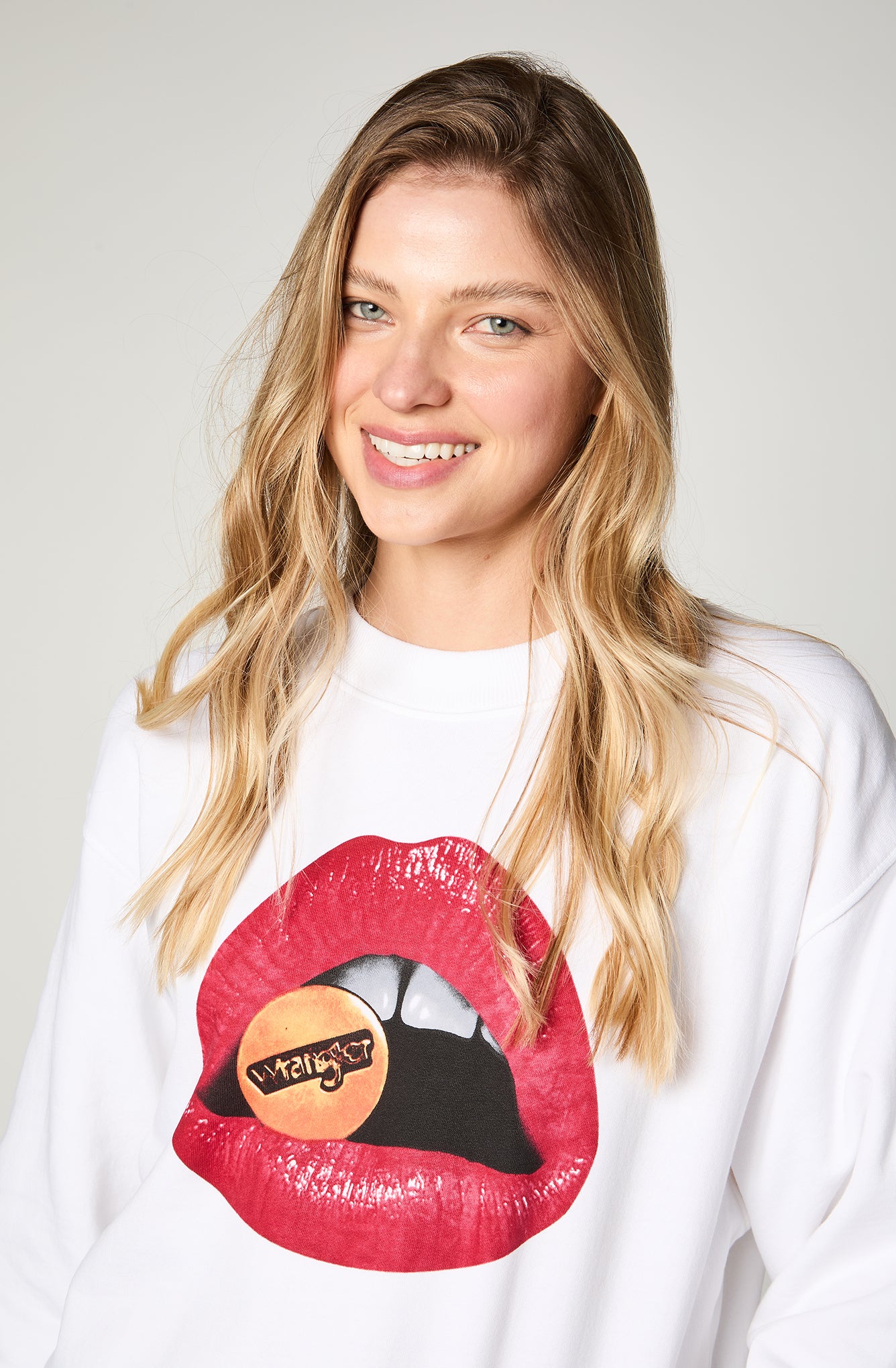 Polerón Retro Sweat Lips White
