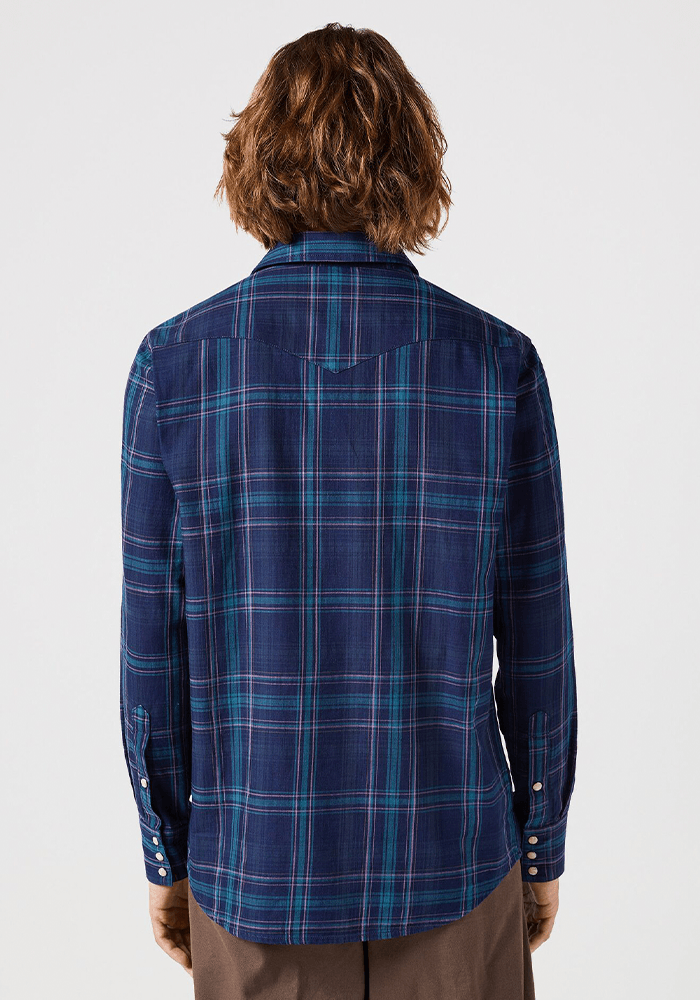 Camisa Western Shirt Plaid Ls Black Iris