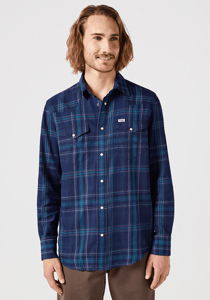 Camisa Western Shirt Plaid Ls Black Iris