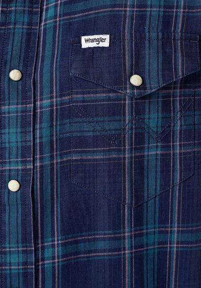 Camisa Western Shirt Plaid Ls Black Iris