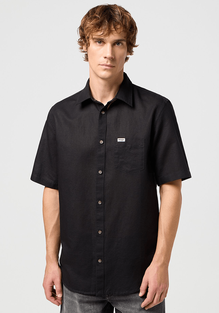 Camisa Manga Corta Linen Shirt Ss Black