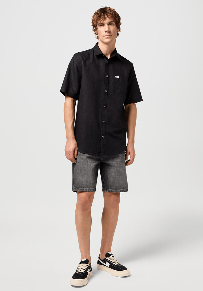 Camisa Manga Corta Linen Shirt Ss Black