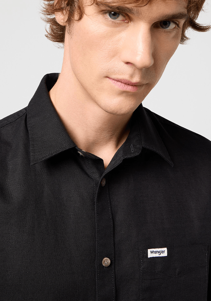 Camisa Manga Corta Linen Shirt Ss Black