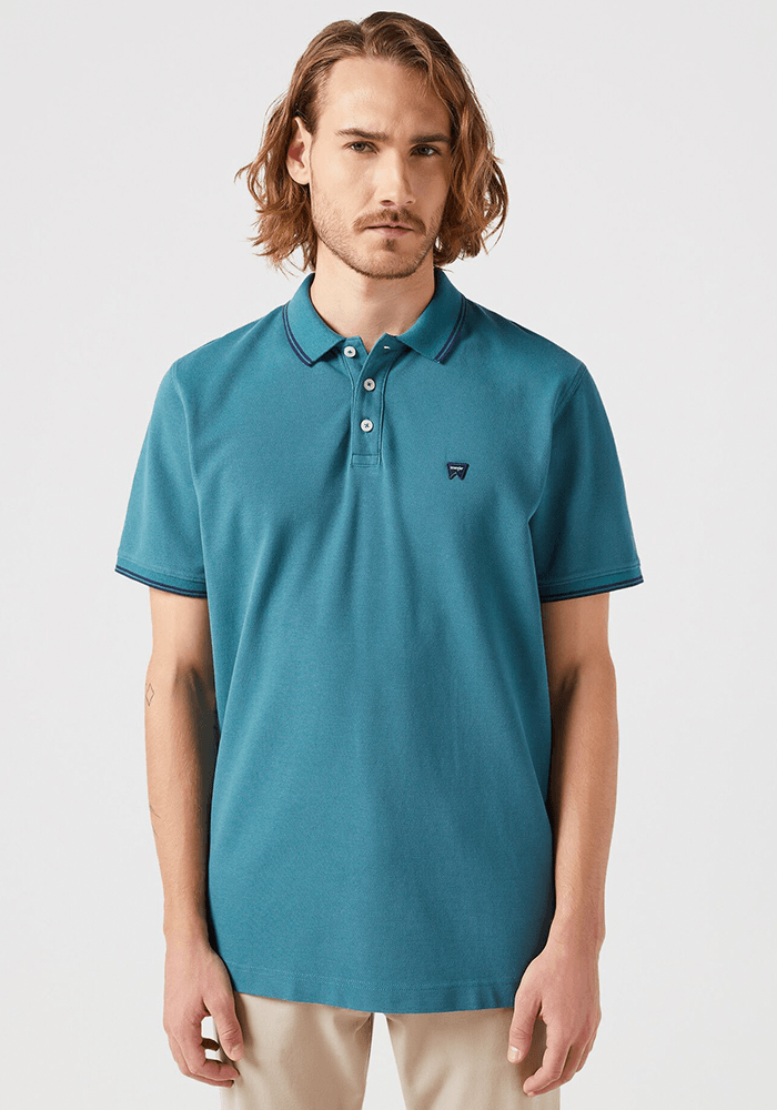 Polera Refined Polo Oxford Pique Hydro W/ Navy Tipping