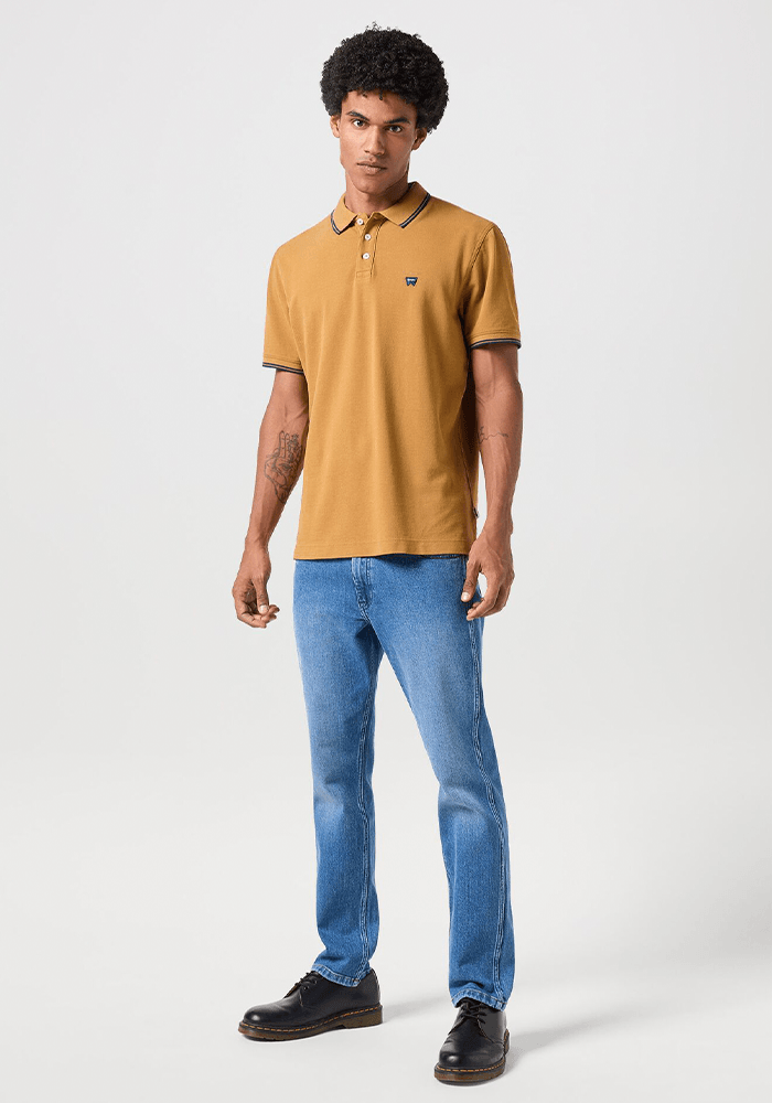 Polera Refined Polo Oxford Pique Dijon W/ Navy Tipping
