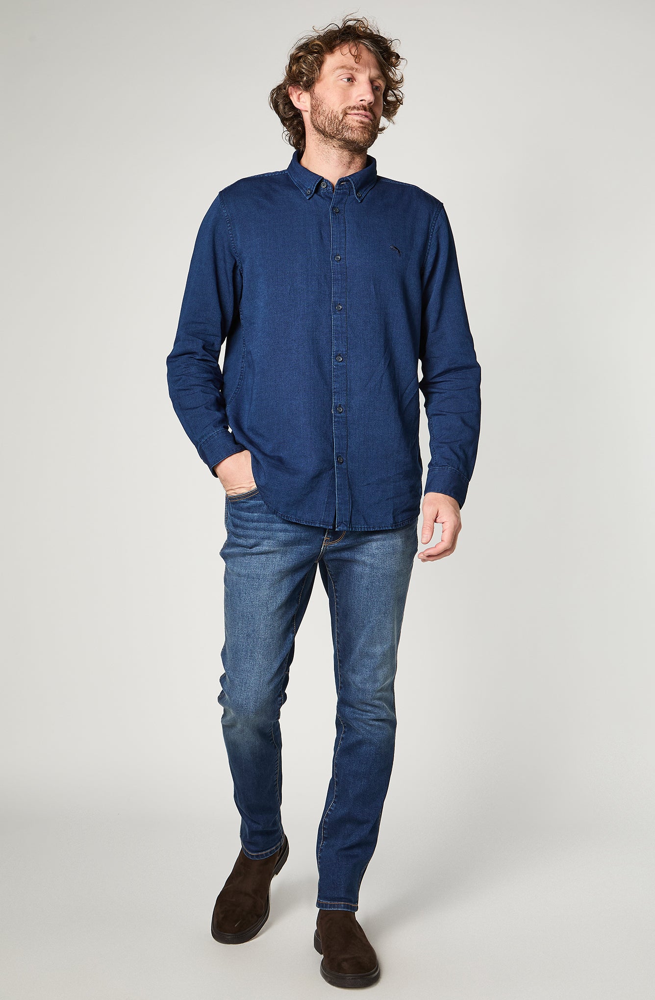 Camisa Hombre Wrangler Azul