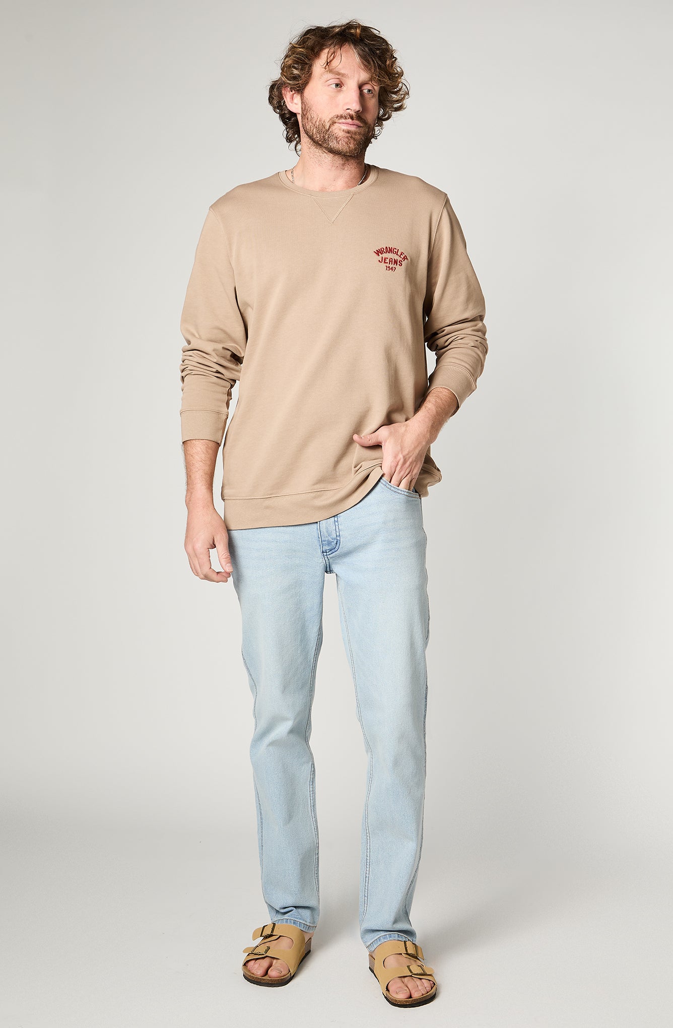 Sweatshirts Hombre Wrangler Jeans Beige