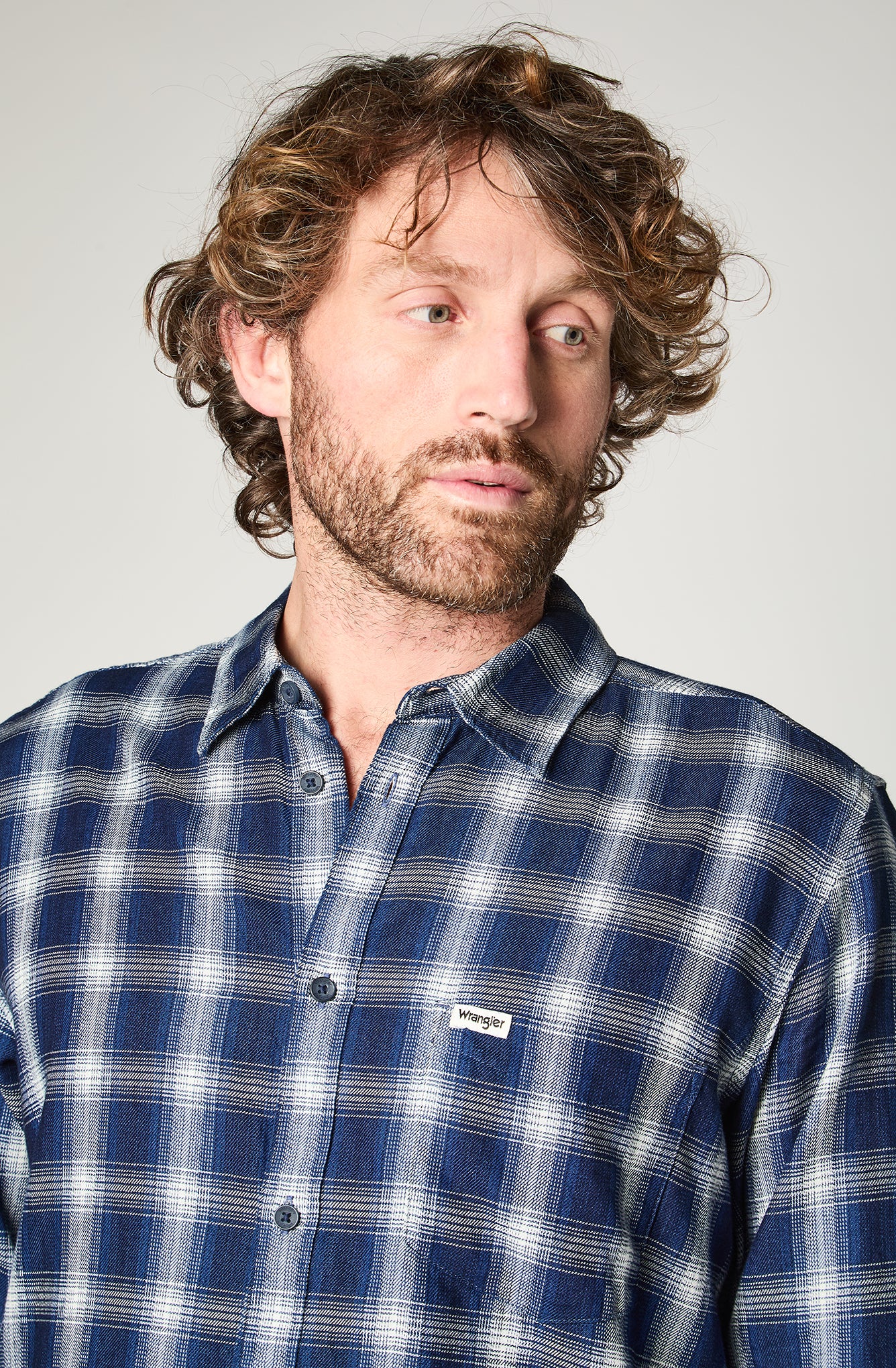 Camisa Hombre Cuadros Azul