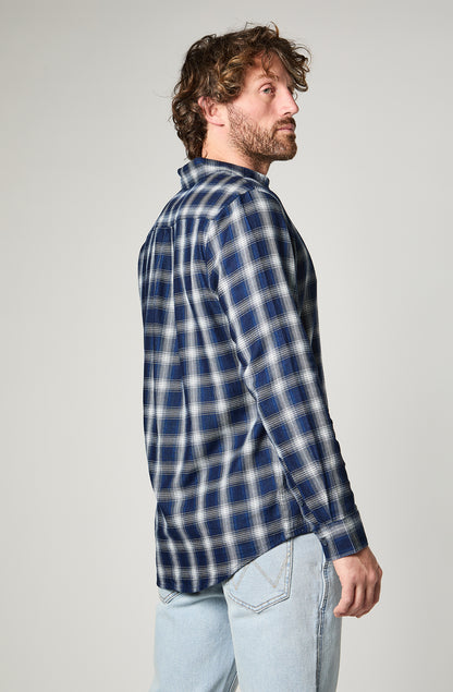Camisa Hombre Cuadros Azul