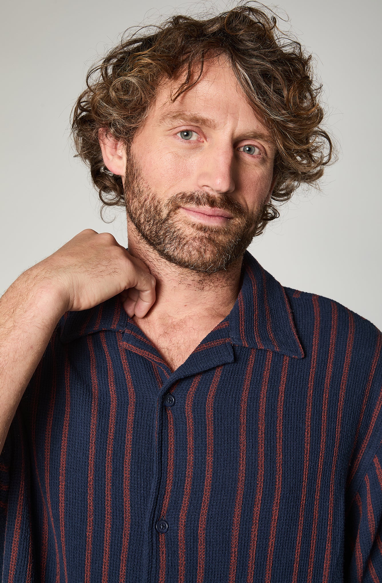 Camisa M/C Stripes Azul