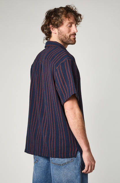 Camisa M/C Stripes Azul