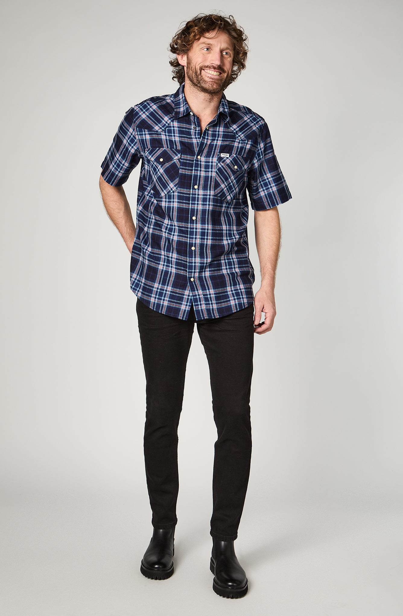 Camisa M/C  SS Hombre Azul