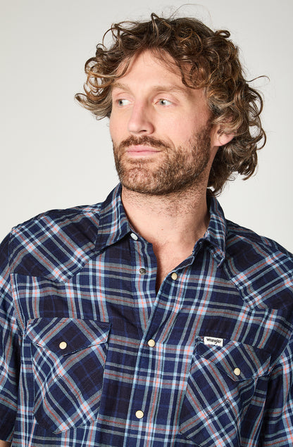 Camisa M/C  SS Hombre Azul