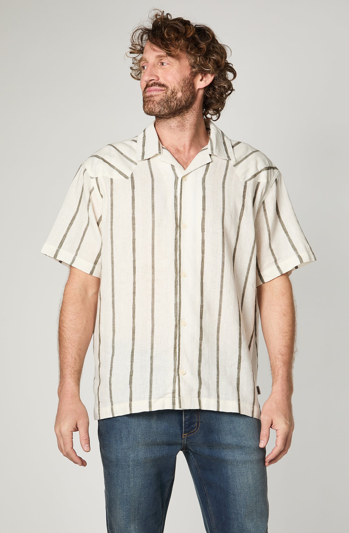 Camisa Hombre Stripes White